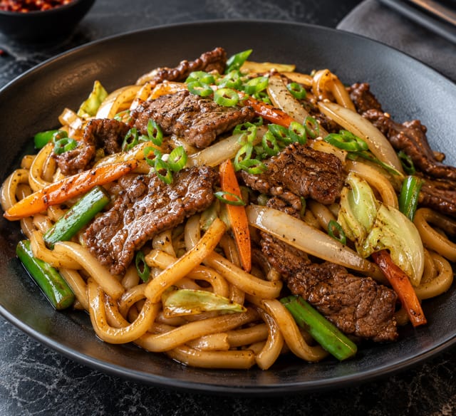 Udon Stir Fry Beef.