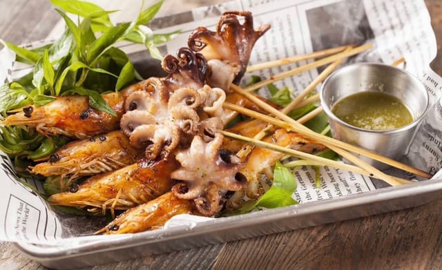 Shrimp & Octopus Grilled Combo (Tom & Bach Tuoc Nuong).