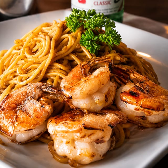Jumbo Shrimp Garlic Noodles.