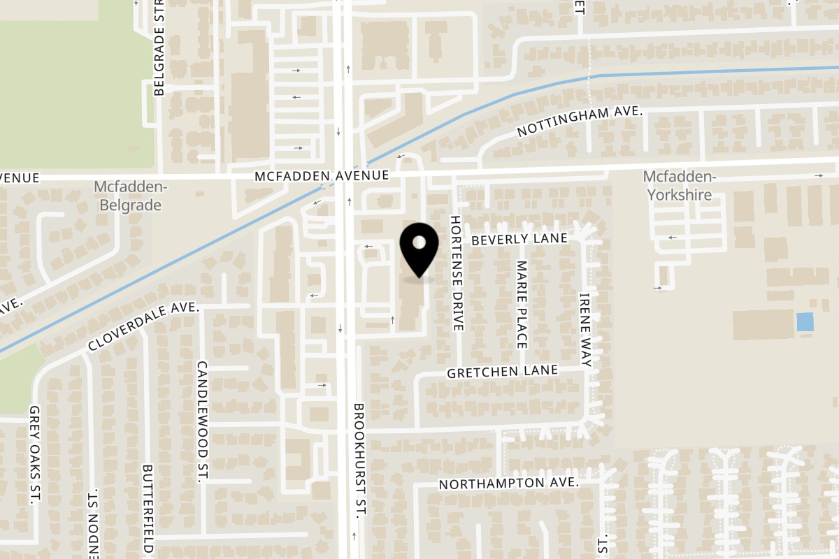 Map showing the location of Destination Seafood House on 15606 Brookhurst St in Westminster